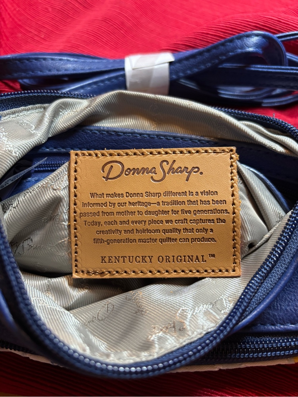 Donna Sharp “Kaelynn” patchwork quilted crossbody bag; in Cobalt Sun design. - Picture 4 of 9